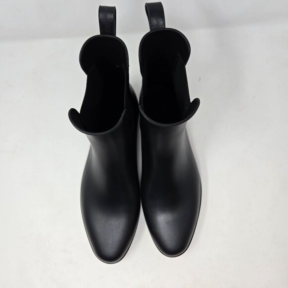a new day Black Chelsea Ankle Rain Boots Size 11 With Elastic Gussets & Pull Tab - Picture 6 of 10